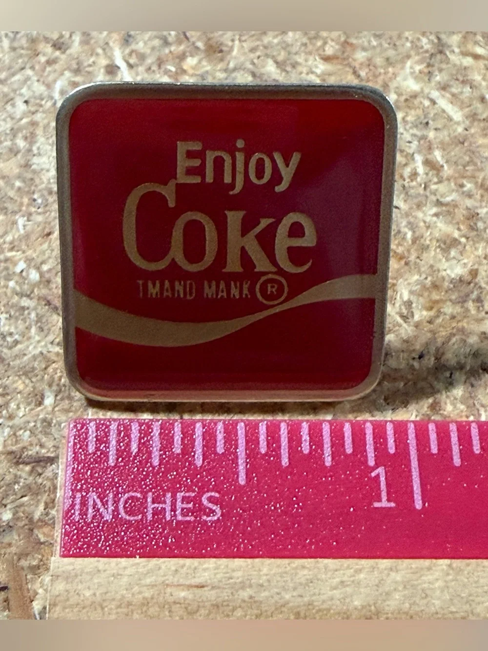 Vintage Coca Cola Enjoy Coke Lapel Pin Red Brooch Collectable